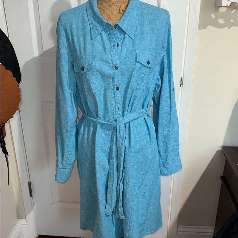Dialogue Blue Long Sleeve Dress